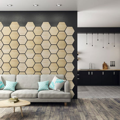 panneaux hexagonaux muraux - 3 pièces = 1 mètre