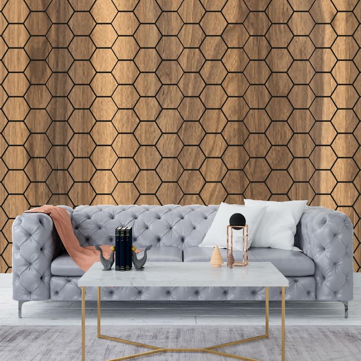 panneaux hexagonaux muraux - 3 pièces = 1 mètre