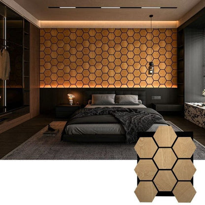 panneaux hexagonaux muraux - 3 pièces = 1 mètre