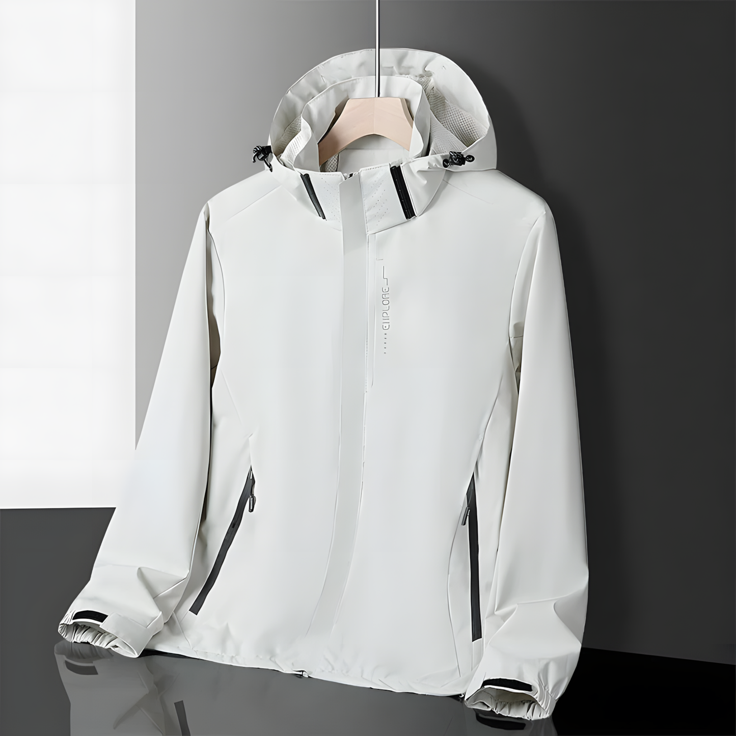 Veste Homme Mi Saison à Capuche Beige